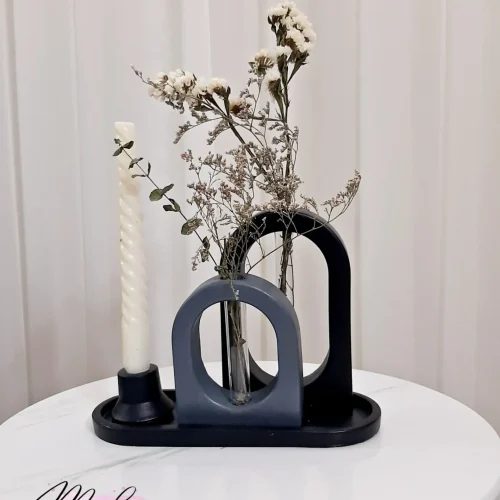 ست دکوری بتنی سنگ مصنوعی گلدان طاق