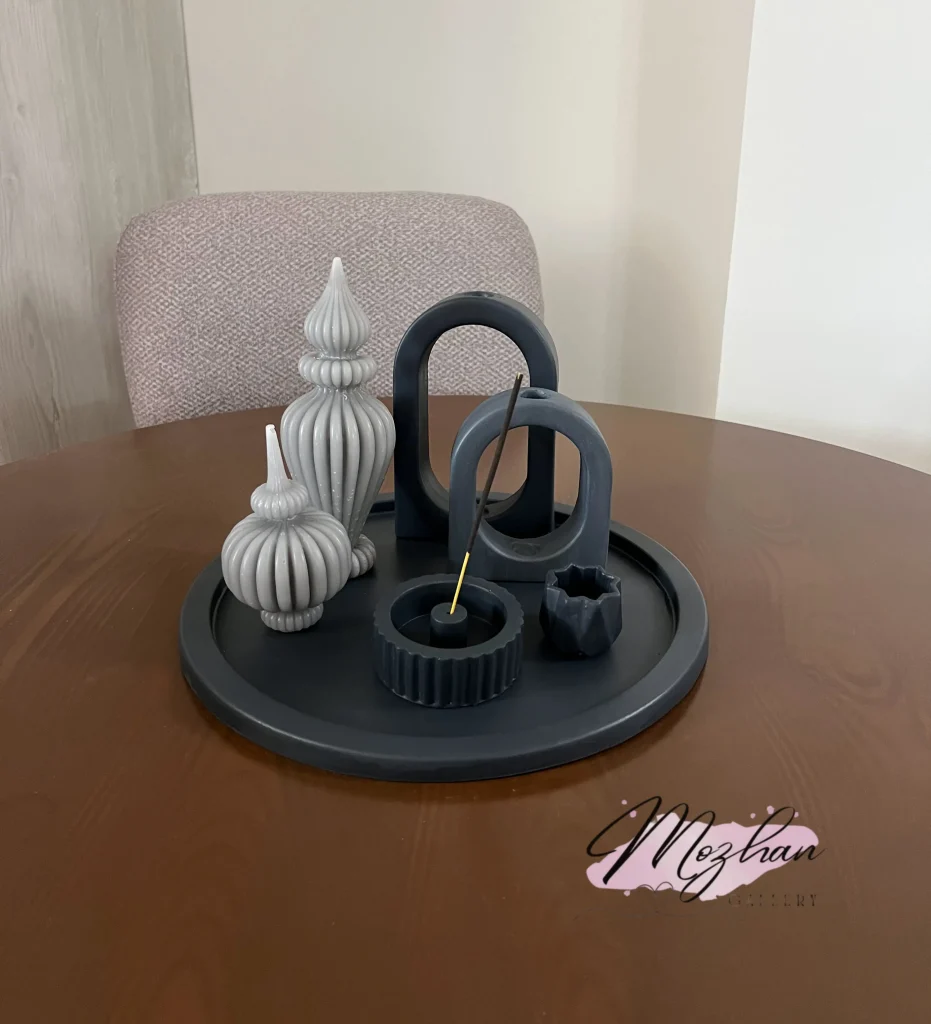 ظروف سنگ مصنوعی با شمع مخروطی