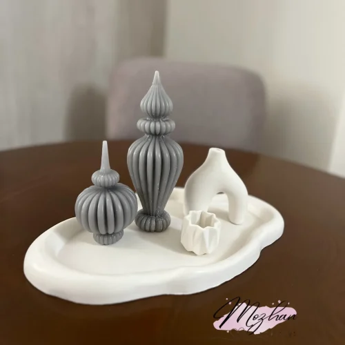 سنگ مصنوعی اکسسوری با شمع مخروطی